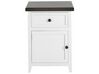 1 Drawer Bedside Table White with Brown LAYOLA_830025