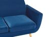 Velvet 3-Seater Sofa Cover Blue BERNES_792966