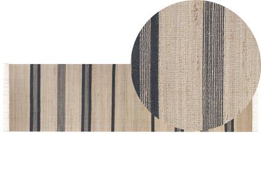 Tæppeløber 80 x 300 cm beige og grå jute TALPUR