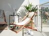 Acacia Folding Deck Chair Dark Wood with Off-White AVELLINO_779438