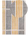 Teppich Baumwolle gelb / schwarz 200 x 300 cm Streifenmuster Kurzflor KATRA_862965