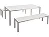 Zestaw ogrodowy stół i 2 ławki biały NARDO_538311