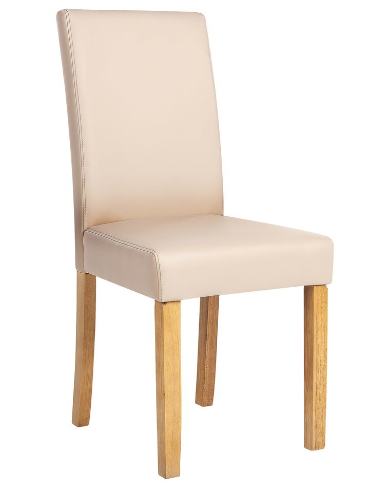 Set of 2 Faux Leather Dining Chairs Beige BROADWAY Beliani.no