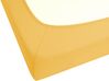 Drap-housse en coton 90 x 200 cm jaune moutarde JANBU_845292