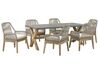 Set de jardin table en fibre-ciment gris et bois et 6 chaises OLBIA_797742