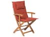 Set di 2 sedie da giardino in legno con cuscini rosso MAUI_721922