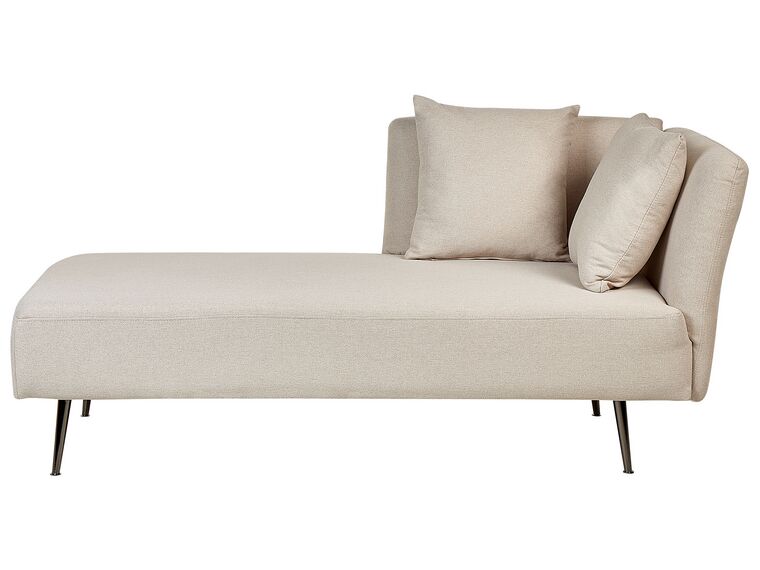 Right Hand Fabric Chaise Lounge Beige RIOM_877350