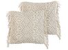 Set of 2 Cotton Macrame Cushions with Tassels 45 x 45 cm Beige PATTAN_904558