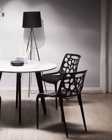 Set of 2 Dining Chairs Black MORGAN