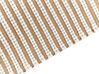 Teppich Baumwolle braun / weiß 80 x 150 cm Streifenmuster Kurzflor SOFULU_842838