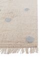 Kinderteppich Baumwolle beige / grau 140 x 200 cm gepunktetes Muster Kurzflor DARDERE_906598
