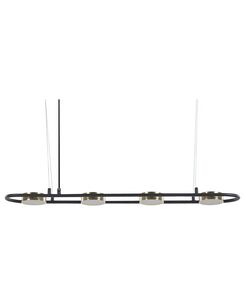 Riippuvalaisin 4 polttimoa teräs musta/messinki MALI Riippuvalaisin 4 polttimoa teräs musta/messinki MALI