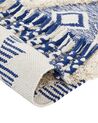 Alfombra de algodón beige claro/azul 140 x 200 cm MANAVGAT_843959
