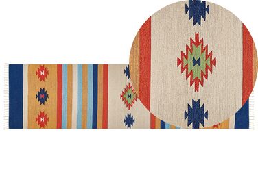 Tapis kilim en coton 80 x 300 cm multicolore TARONIK