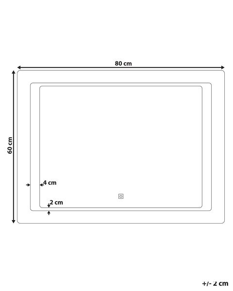 Led Wall Mirror 60 X 80 Cm Silver Wassy Beliani No