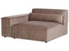 Left Hand 3 Seater Modular Fabric Corner Sofa with Ottoman Brown HELLNAR_912422