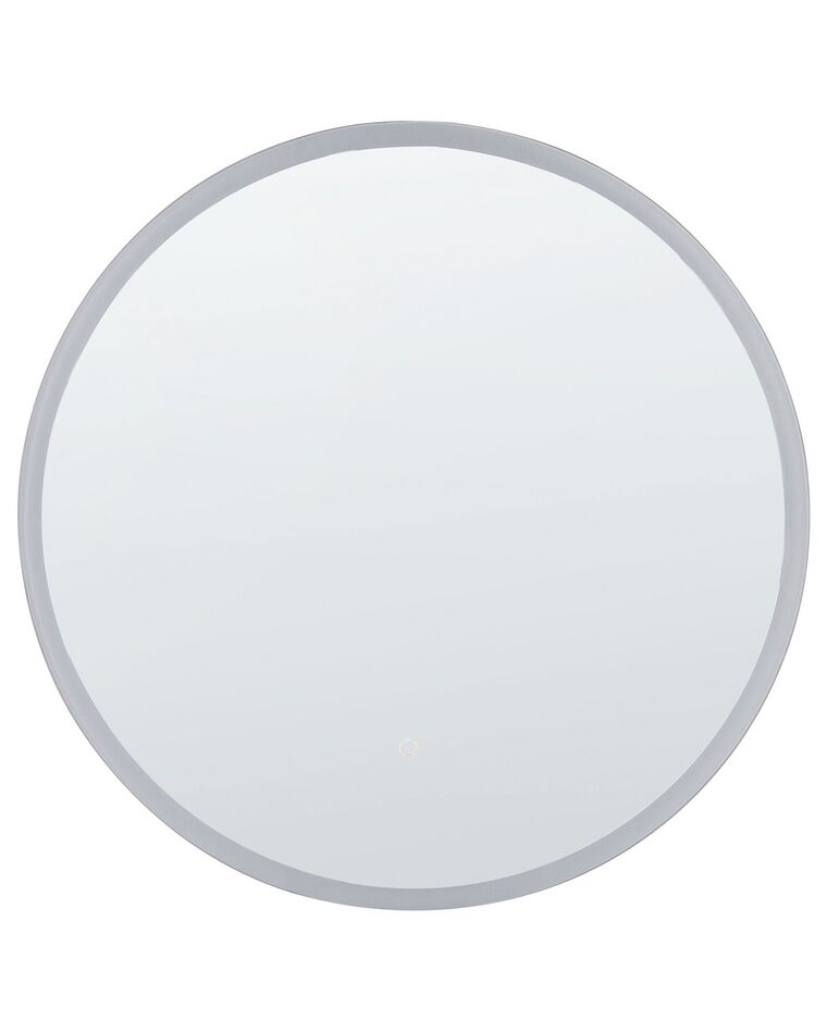 Okrągłe lustro ścienne LED ø 79 cm srebrne DEAUVILLE_837548