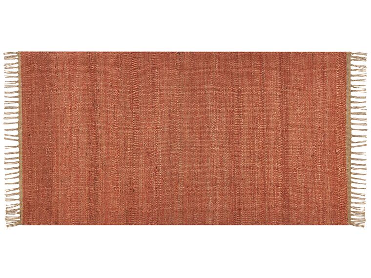 Tapete de juta vermelho claro e castanho 80 x 150 cm LUNIA_846266