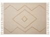 Decke Baumwolle beige 130 x 180 cm geometrisches Muster JAUNPUR_829379