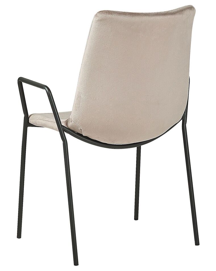 Set of 2 Velvet Dining Chairs Taupe JEFFERSON Beliani.co.uk