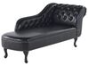 Right Hand Chaise Lounge Faux Leather Black NIMES_697430