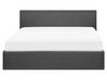 Polsterbett Leinenoptik grau mit Bettkasten hochklappbar 160 x 200 cm ORBEY_744290