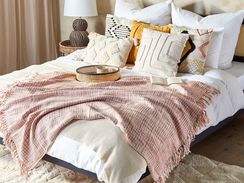 Huopa akryyli ruskea/valkoinen 125 x 150 cm DEURALI