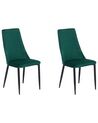 Stol 2 st sammet smaragdgrön CLAYTON_710967