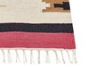 Alfombra kilim de algodón rojo/beige/negro 80 x 300 cm GARNI_870135