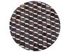 Okrúhly kožený koberec ⌀ 140 cm hnedý AGIOS_850807
