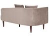 Left Hand Velvet Chaise Lounge Taupe CHAUMONT_880810