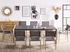 Nyolcszemélyes fekete gránit étkezőasztal szürke textilén székekkel GROSSETO_768704