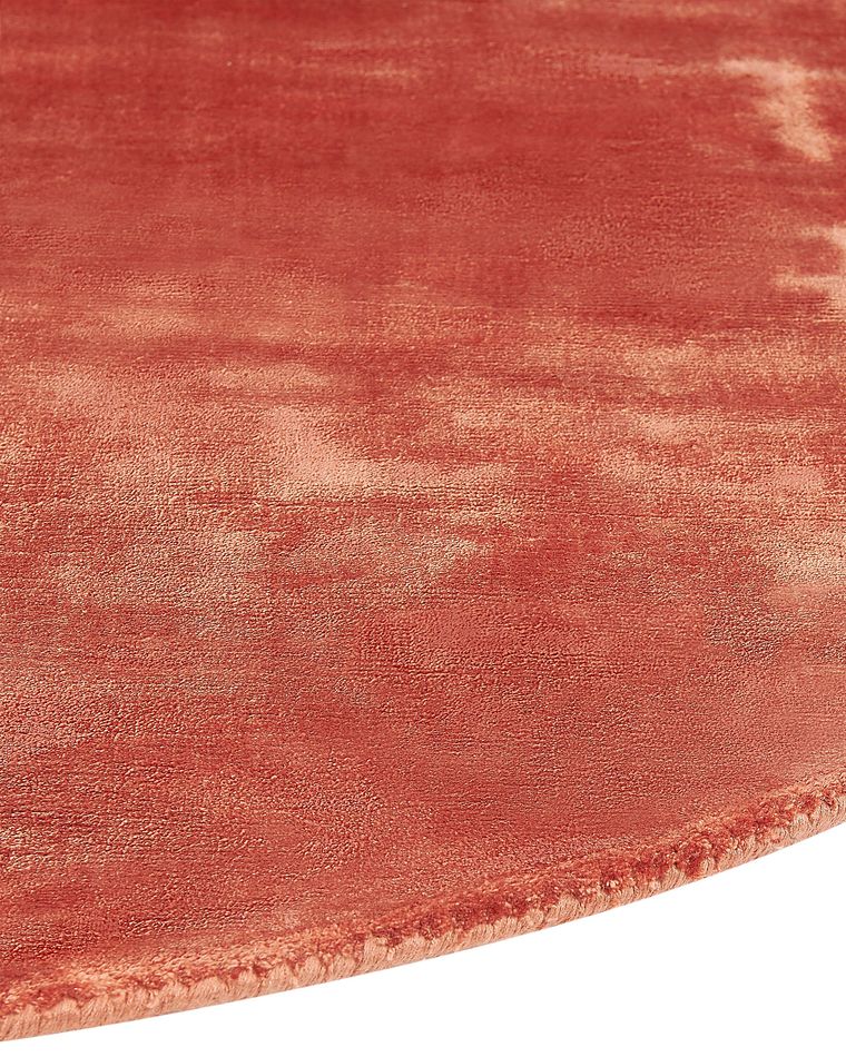 Round Viscose Area Rug ⌀ 140 cm Orange GESI II | Beliani.co.uk