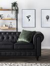 3 Seater Faux Leather Sofa Black CHESTERFIELD Big_710749