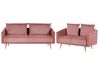 Set divani in velluto rosa 5 posti MAURA_789504