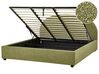 Boucle EU Super King Size Ottoman Bed Olive Green VAUCLUSE_913153