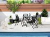 Conjunto de jardim em aço mesa e 4 cadeiras preto LIVO_739463