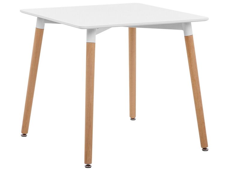 Mesa de comedor blanco/madera clara/plateado 80 x 80 cm BUSTO_753842