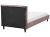 Housse de cadre de lit simple en velours rose 90 x 200 cm pour les lits FITOU_900379