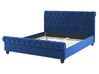Łóżko welurowe 160 x 200 cm niebieskie AVALLON_729059