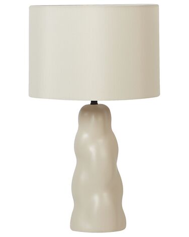 Lámpara de mesa de cerámica beige VILAR