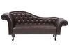 Left Hand Faux Leather Chaise Lounge Brown LATTES_681408
