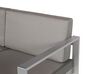 Salon de jardin en aluminium coussin en tissu gris foncé table basse incluse SALERNO_679577