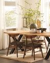 Set of 2 Wooden Dining Chairs Dark Wood and Grey LYNN_822665