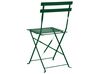 Salon de jardin bistrot table et 2 chaises en acier vert foncé FIORI_906088