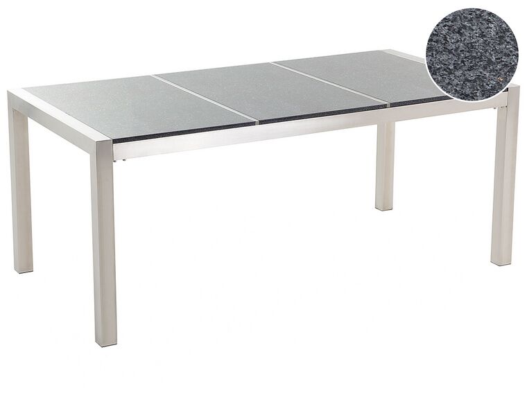 Puutarhapöytä 3-osainen graniittitaso harmaa 180 x 90 cm GROSSETO_450000