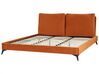 Łóżko welurowe 180 x 200 cm pomarańczowe MELLE_829900