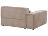 Right Hand 3-Seater Modular Fabric Corner Sofa with Ottoman Brown HELLNAR_912413
