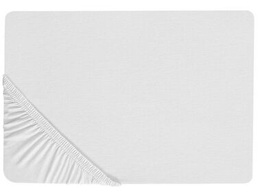 Spannbettlaken weiß Baumwolle 140 x 200 cm HOFUF