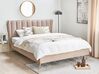 Velvet EU King Size Bed with USB Port Taupe MIRIBEL_870576